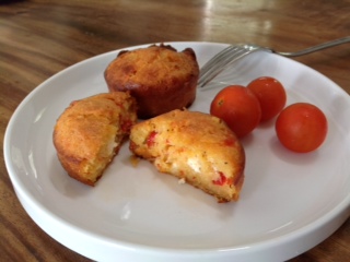 Red pepper, onion and feta muffins!!